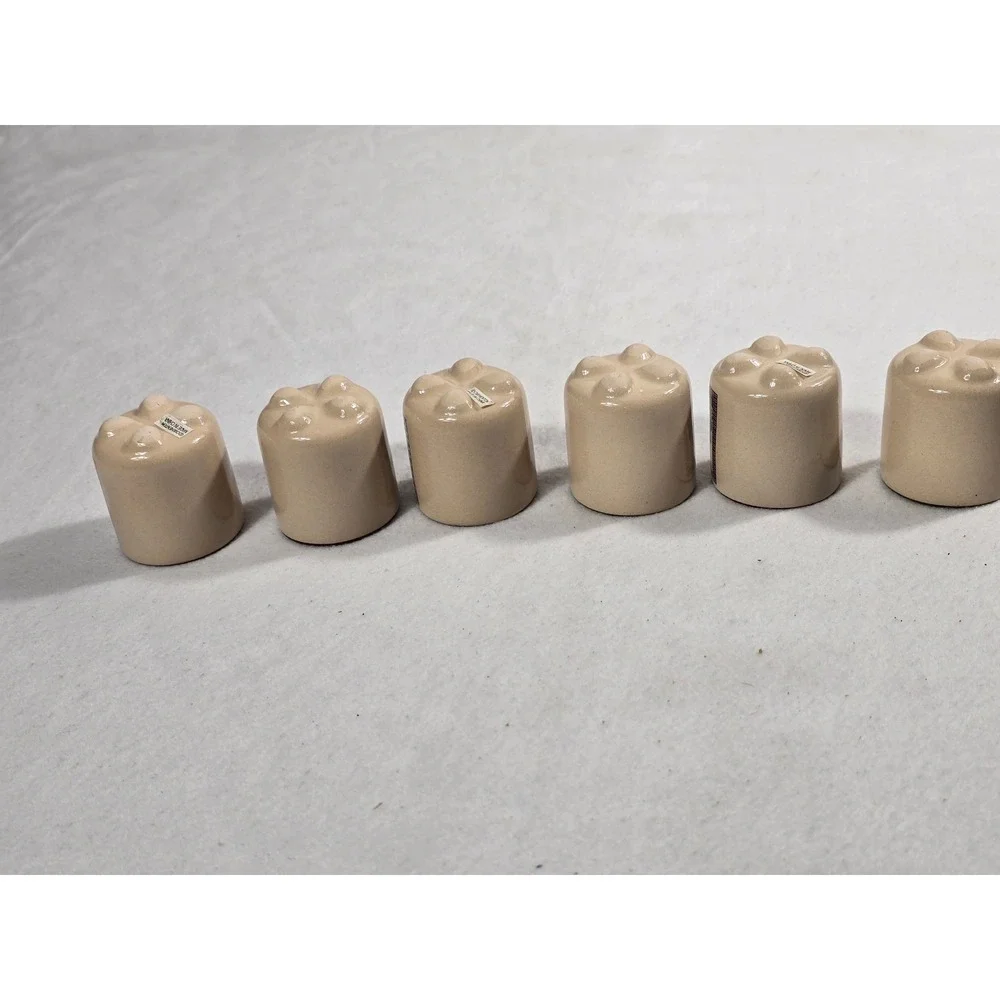 Vintage Country Floral Ceramic Napkin Rings Set of 6 Farmhouse Decor Cream